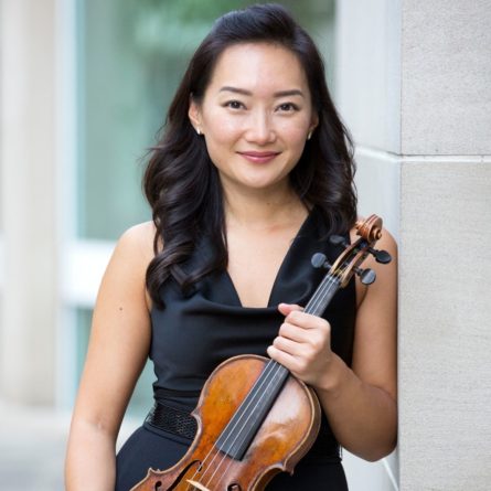 Eunice Keem, Concertista Asociada, Violin, Marcella Poppen, Presidenta de la Sinfonía de Dallas.