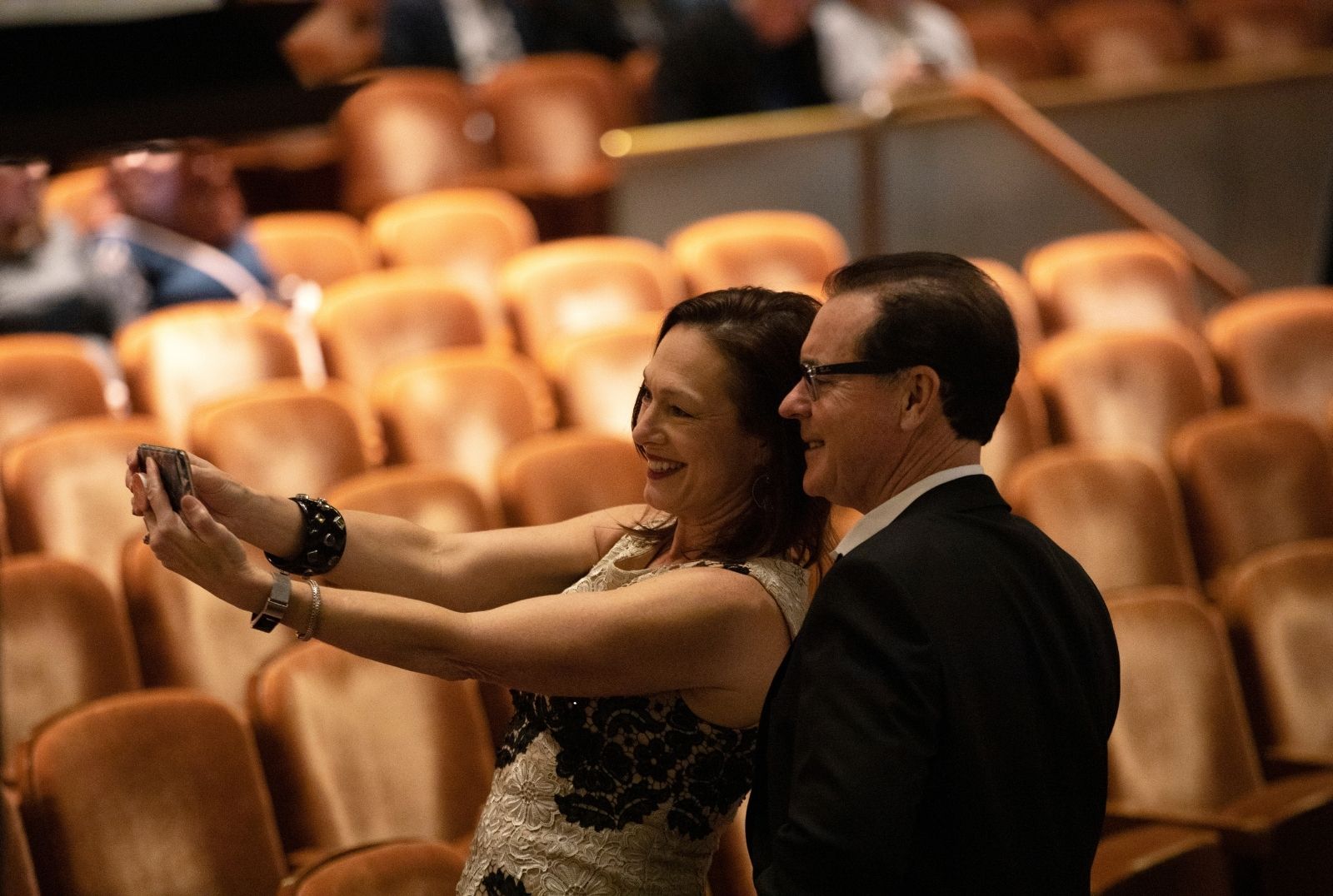 DSO patrons taking selfies to share on social media