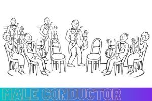 Música en el aire versión 2 Director de orquesta masculino