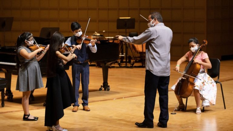 Kim Noltemy (Ross Perot President & CEO) and students from DISD talk about the DSO's new El Sistema inspired program to bring musical instruments and musical instruction to children in Southern Dallas.