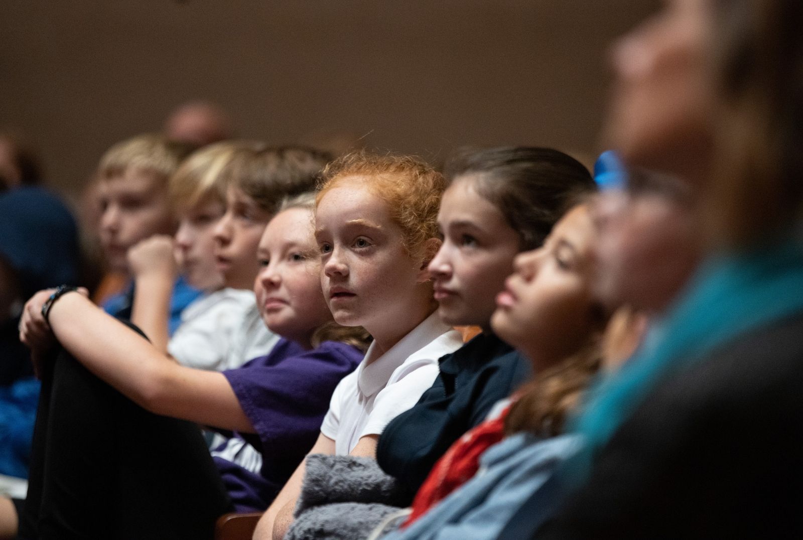 Students in the audience listening to a DSO concert