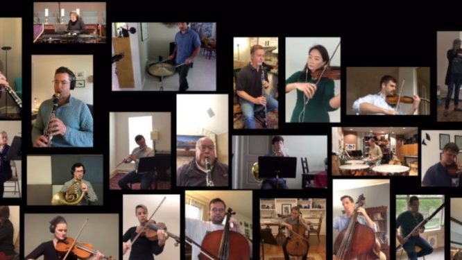 DSO Musicians playing together virtually