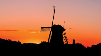 Sunset & Windmill Graphic for Symphonic Dances