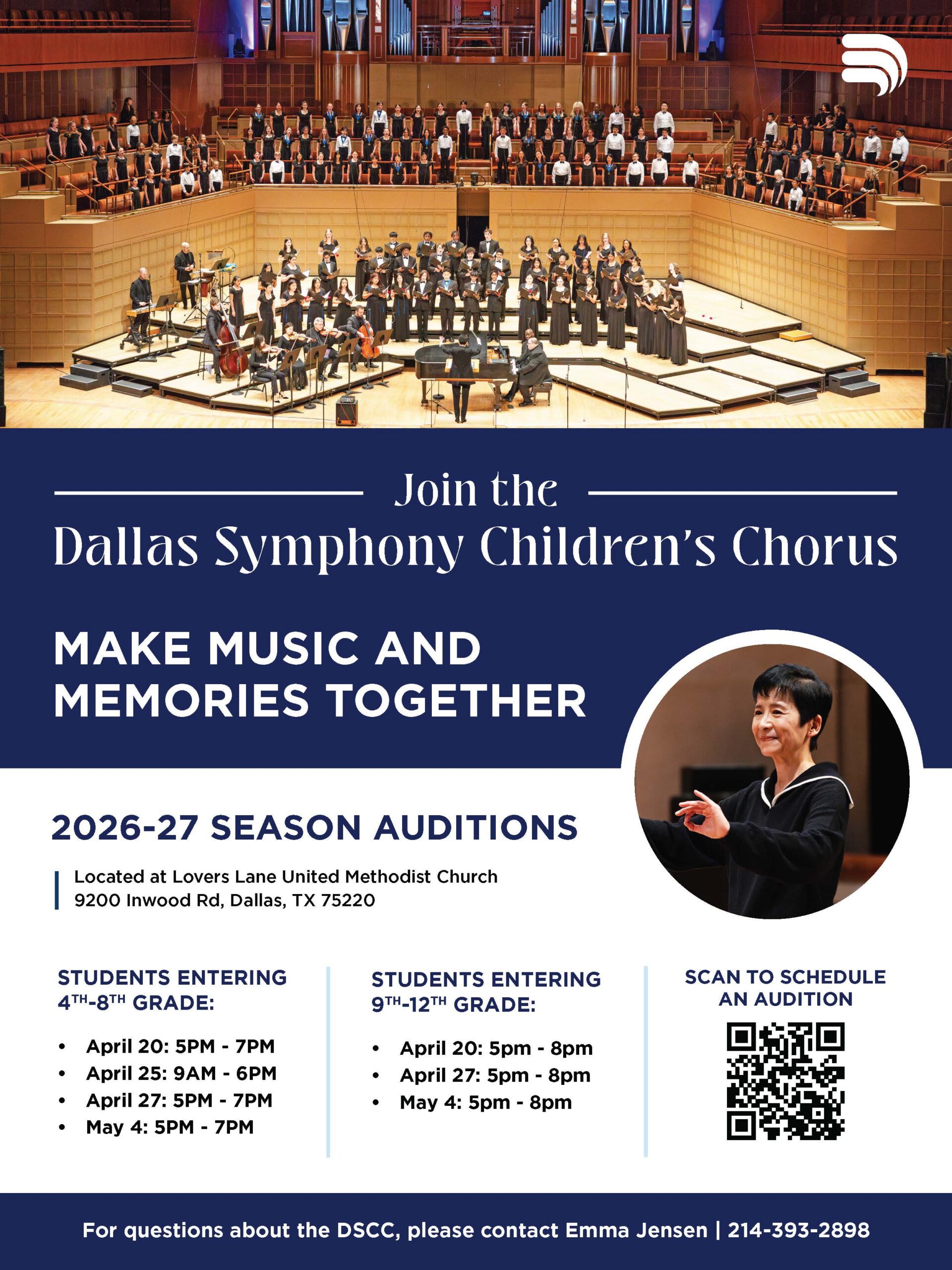 Únete al Coro Infantil de la Sinfónica de Dallas para las audiciones de la temporada 2026-27