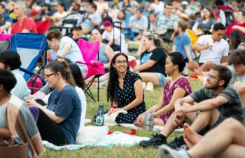neighbors enjoying the DSO parks concert series at Exall Park